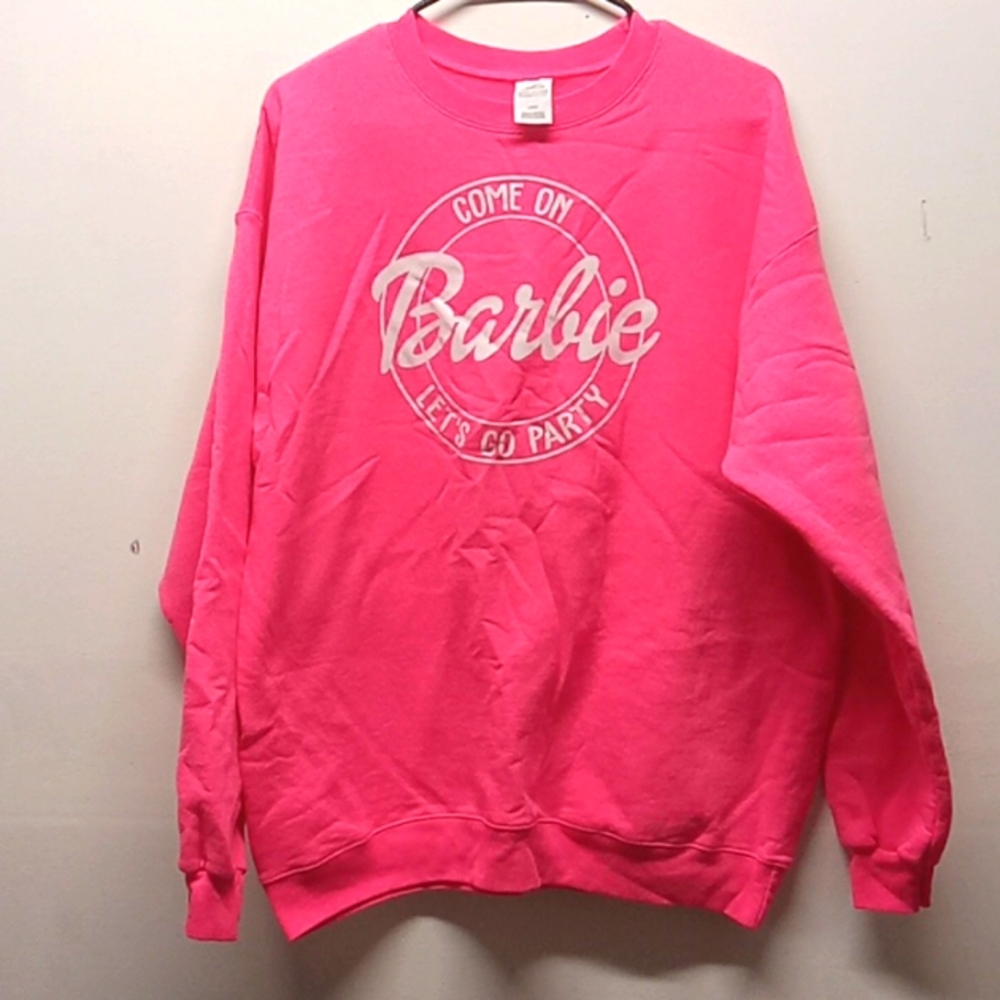 Barbie neon pink sweatshirt, lg
